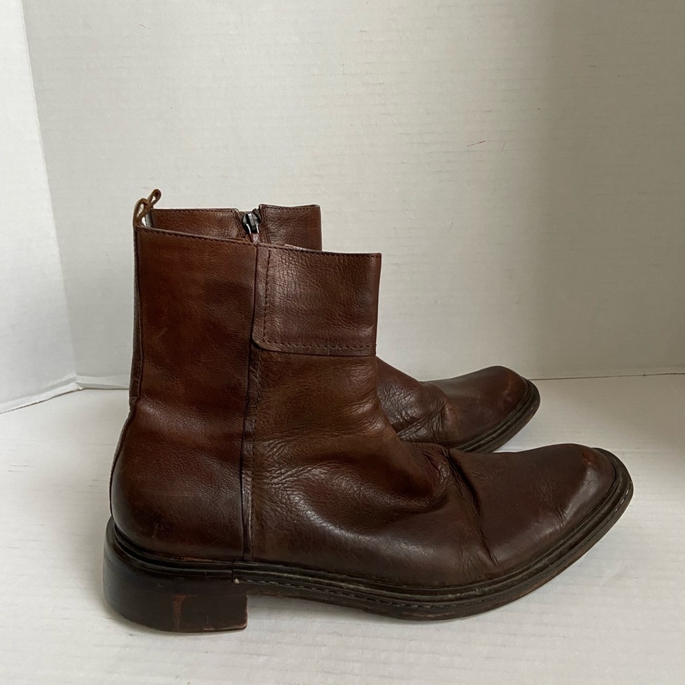 Costume National Homme Chukka Boots Shoes Leather Mens Italy Toe Brown Tan Sz 8